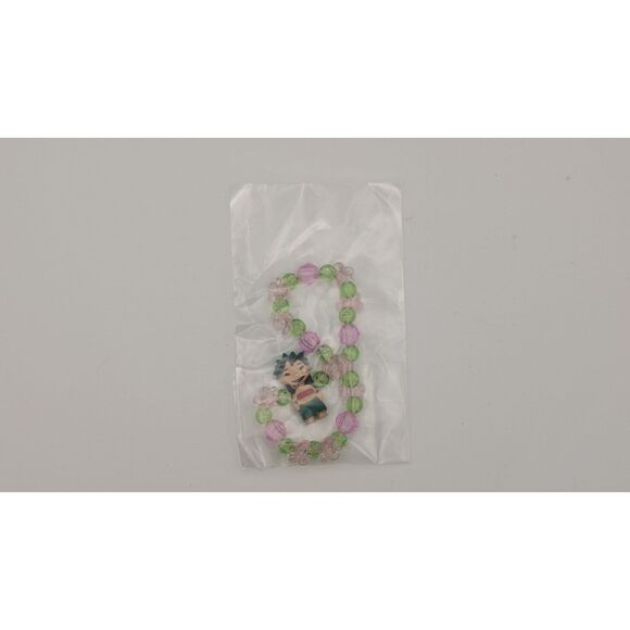 Vintage Disney Lilo & Stitch Kids Bead Bracelet | Pink Green Beads - Picture 1 of 2